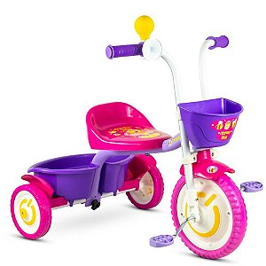 Triciclo Infantil Honey Bee com Cestinha, Buzina e Pneus EVA