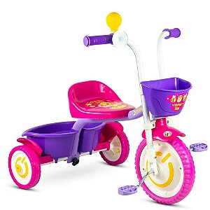 Triciclo Infantil Honey Bee com Cestinha, Buzina e Pneus EVA