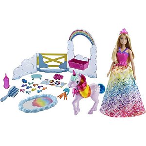 Barbie Fantasy Conjunto ARCO-ÍRIS com Unicórnio