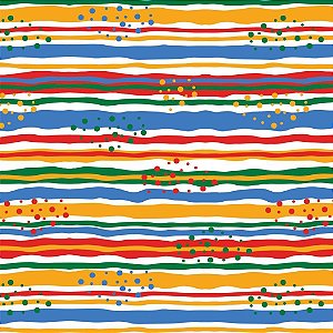 Papel de Presente Bobina Couchê 60CM MOD. 212 Listras Coloridas 100 Metros
