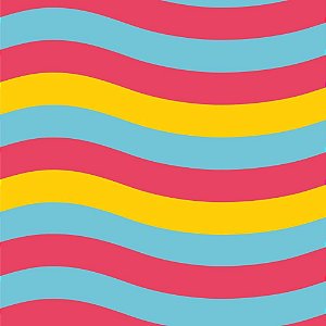 Papel de Presente Bobina Couchê 60CM Modelo 221 ONDAS Coloridas – 100 Metros