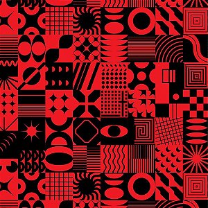 Papel de Presente Bobina Couchê 60CM MOD. 310 Abstrato Vermelho 100 Metros