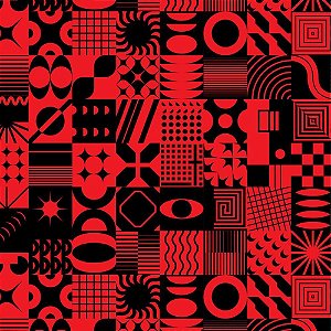 Papel de Presente Bobina Couchê 60CM MOD. 310 Abstrato Vermelho 100 Metros