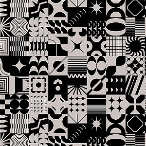 Papel Presente Bobina Couché 60CM MODELO327 Abstrato Prata 100 Metros