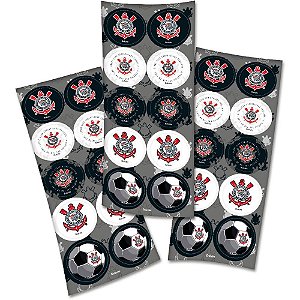 Adesivos Decorados Corinthians 2023 Pacote com 30 Unidades Oficiais