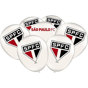 Balão 9 Decorado São Paulo Pacote com 25 Unidades