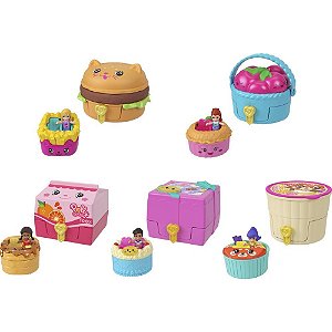 Polly Pocket Micro Reveal Comidinha Rápida Surpresa com Veículo e Acessórios
