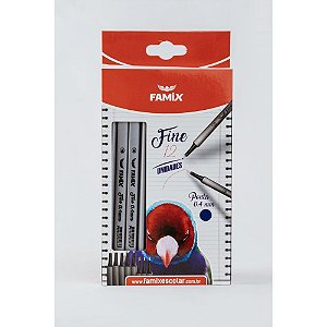 Caneta com Ponta Porosa Fine 0.4MM Azul Blister com 12 Unidades