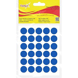 Etiqueta Redonda Azul 13MM Cartela com 210 Unidades Adesivas
