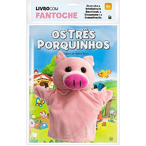 Livro Brinquedo Ilustrado Fantoche os TRÊS Porquinhos com 16 Páginas