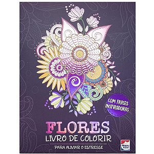 Livro de Colorir e Imaginar: Flores 32 Páginas