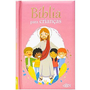Livro Infantil Ilustrado Bíblia Infantil CD Rosa com 112 Páginas