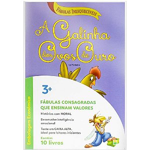 Livro Infantil Ilustrado Fábulas Inesquecíveis 20X13,5CM 8 Páginas Pacote com 10
