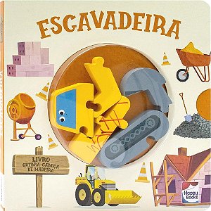 Livro QUEBRA-CABEÇA de Madeira Escavadeira com História Rimada