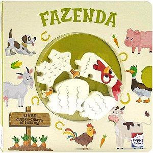 Livro QUEBRA-CABEÇA de Madeira Fazenda com História Infantil