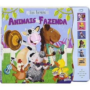 Livro Sonoro Animais da Fazenda 24X20CM 12 Páginas com SONS Divertidos