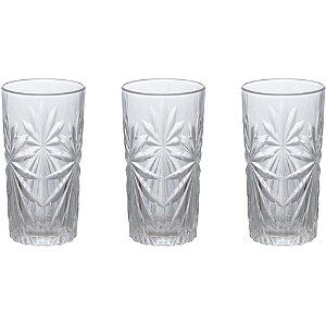 Copo de Vidro LONG DRINK Beta 265ML Jogo com 3 Unidades Hauskraft
