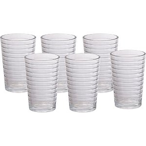 Copo de Vidro LONG DRINK Dahlia 200ML Jogo com 6 Unidades Hauskraft