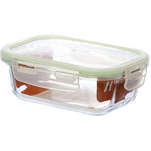 Pote Hermético Retangular de Vidro 400ML Western Home