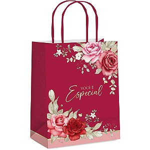 Sacola para Presente Decorada Julieta M 26X19,5X9,5CM Pacote com 10 Unidades