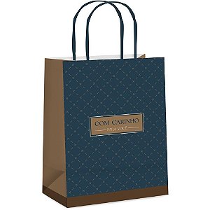 Sacola para Presente Decorada RALF Masculina G 32X26,5X13CM Pacote com 10 Unidades