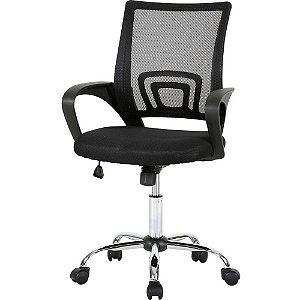 Cadeira para Escritório Executive Cromada com Tela MESH e Base Giratória