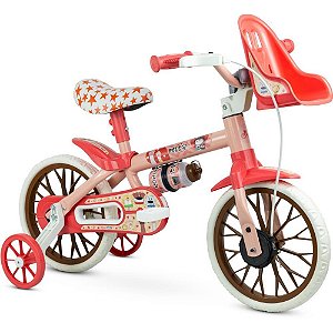 Bicicleta Infantil ARO 12 PETS com Cestinha, Cadeirinha e Garrafinha
