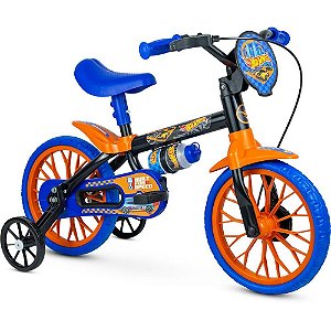 Bicicleta Infantil ARO 12 HOT Wheels Nathor com Limitador de Giro e Selim Ajustável