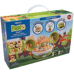 Jogo Diverso Dino 3 em 1 com Base, Dino, OVOS e Cestinhas