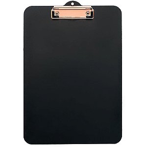 Prancheta Duratex Office BLACK com Prendedor Metálico Rosê 33,5X23CM