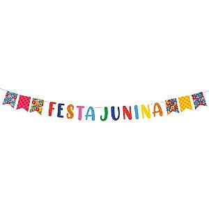 Faixa Decorativa Festa Junina 1,50M Papel Cartão e Barbante