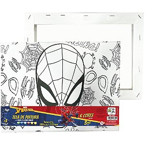 Tinta Guache HOMEM-ARANHA com Tela para Pintura KIT Infantil