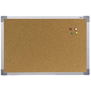 Quadro de Aviso 60X40CM Moldura Alumínio MDF com Cortiça Aparente