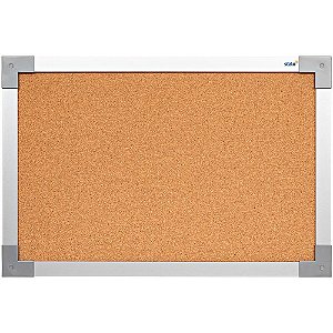 Quadro de Aviso 100X70CM Moldura Alumínio MDF com Cortiça Aparente