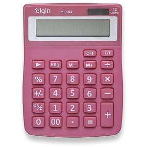 Calculadora de Mesa 12 Dígitos MV4135 Rosa com Visor de Cristal Líquido