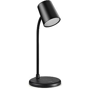 Luminária LED de Mesa Lumi PLAY 3 em 1 com Som e Carregador sem Fio Preta