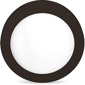 Luminária LED de Sobrepor 18W 6500K Redonda Preta
