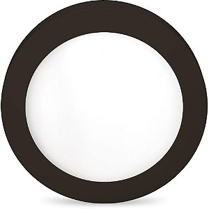 Luminária LED de Sobrepor 18W 6500K Redonda Preta