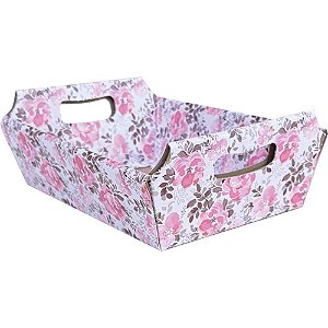 Cesta de Papel Estampada Pequena 9X22X15CM Pacote com 10