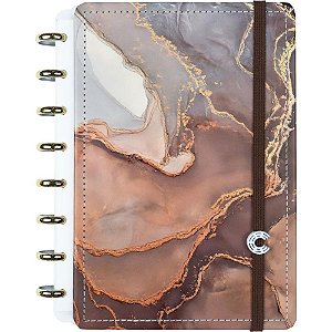 Caderno Inteligente A5 Jasper 80 Folhas Marrom com Discos Dourados