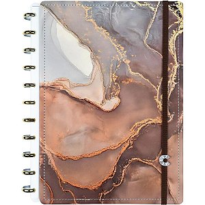 Caderno Inteligente Grande Jasper 80 Folhas com Discos Dourados