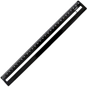 Régua de Poliestireno Guia de Leitura Preta 30CM (pacote com 10 Unidades)