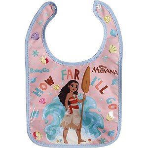 Babador Infantil Moana Disney em PVC Atóxico com Coletor