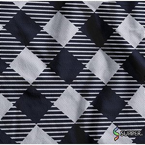 TNT Estampado 1,40M 40G Xadrezão BRANCO/PRETO (rolo com 25 Metros)
