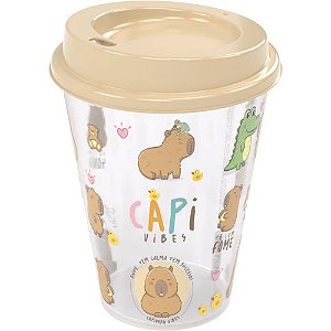 Copo Decorado Capivara com Tampa e Bico 270ML