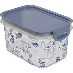 Pote Plástico Retangular STITCH Trava Mais 1,2 Litro