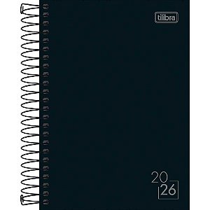 Agenda 2026 Spice Preta Capa Dura Espiralada 160 Folhas (pacote com 4)