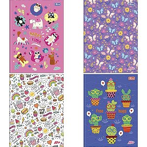 Caderno Brochurão Capa Dura D+ 96 Folhas Feminino (pacote com 5 Unidades)