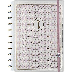 Caderno Inteligente Grande ISA Akkari Rose KEY com 80 Folhas