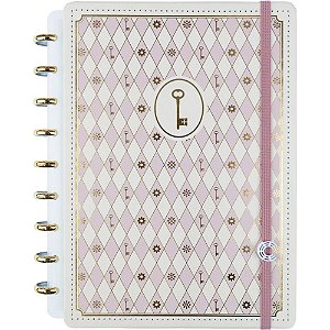 Caderno Inteligente Médio ISA Akkari Rose KEY com 80 Folhas